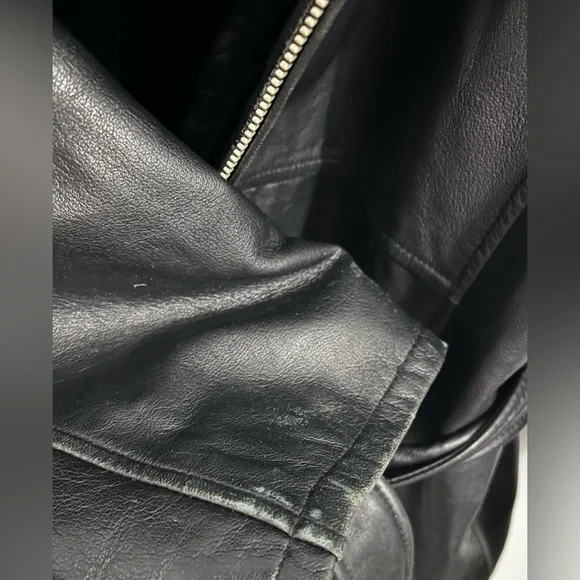 Vtg Wilson’s Leather Black 3/4 Length Coat Belted Soft Lining Warm Hooded Sz XL - Picture 4 of 9